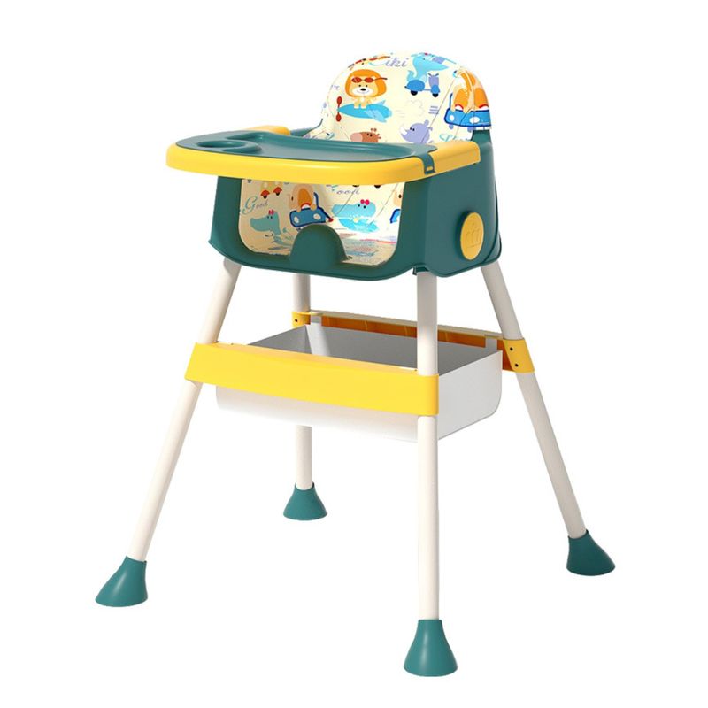 CRUSEC - Silla Comedor Multiuso 2 En 1 Infantil Bebé Verde/Amarillo
