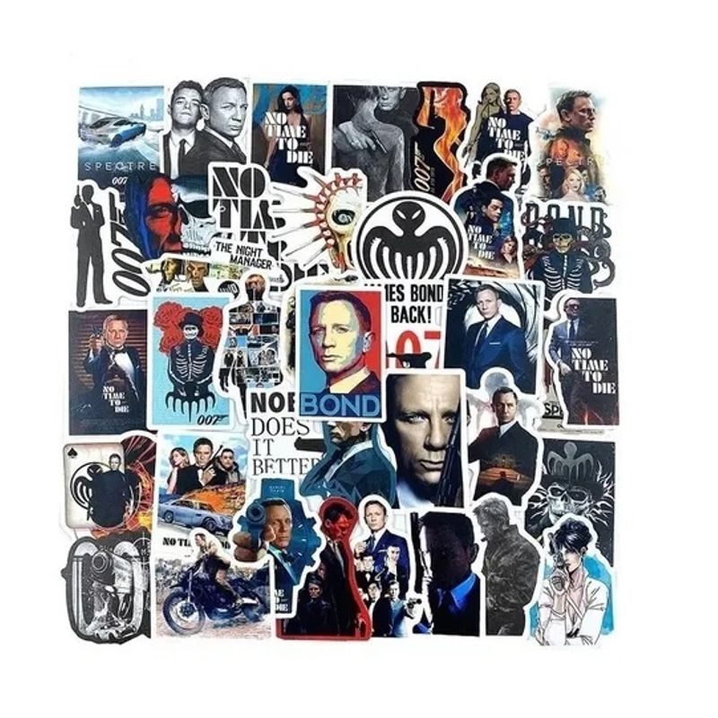GENERICO - 50 Stickers James Bond 007 - Etiquetas Autoadhesivas