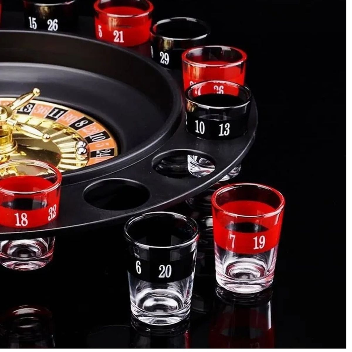 GENERICO - Set Juego De Casino Ruleta 16 Shots Tragos