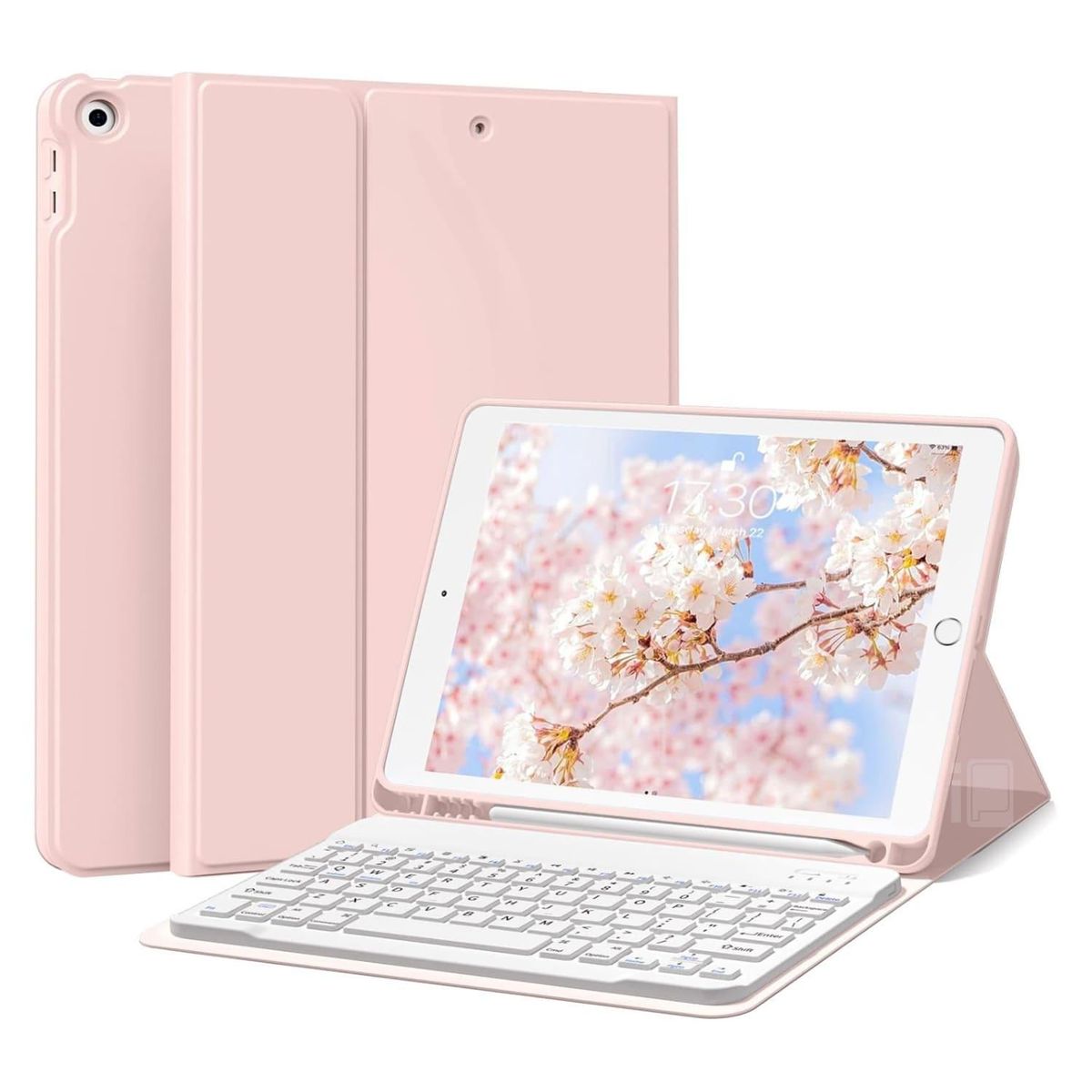 GENERICO - Funda Teclado Español Para iPad 9.7 (5 y 6) Con Ranura Lápiz - Rosa
