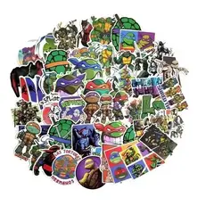 GENERICO - 50 Stickers Tortugas Ninja - Etiquetas Autoadhesivas