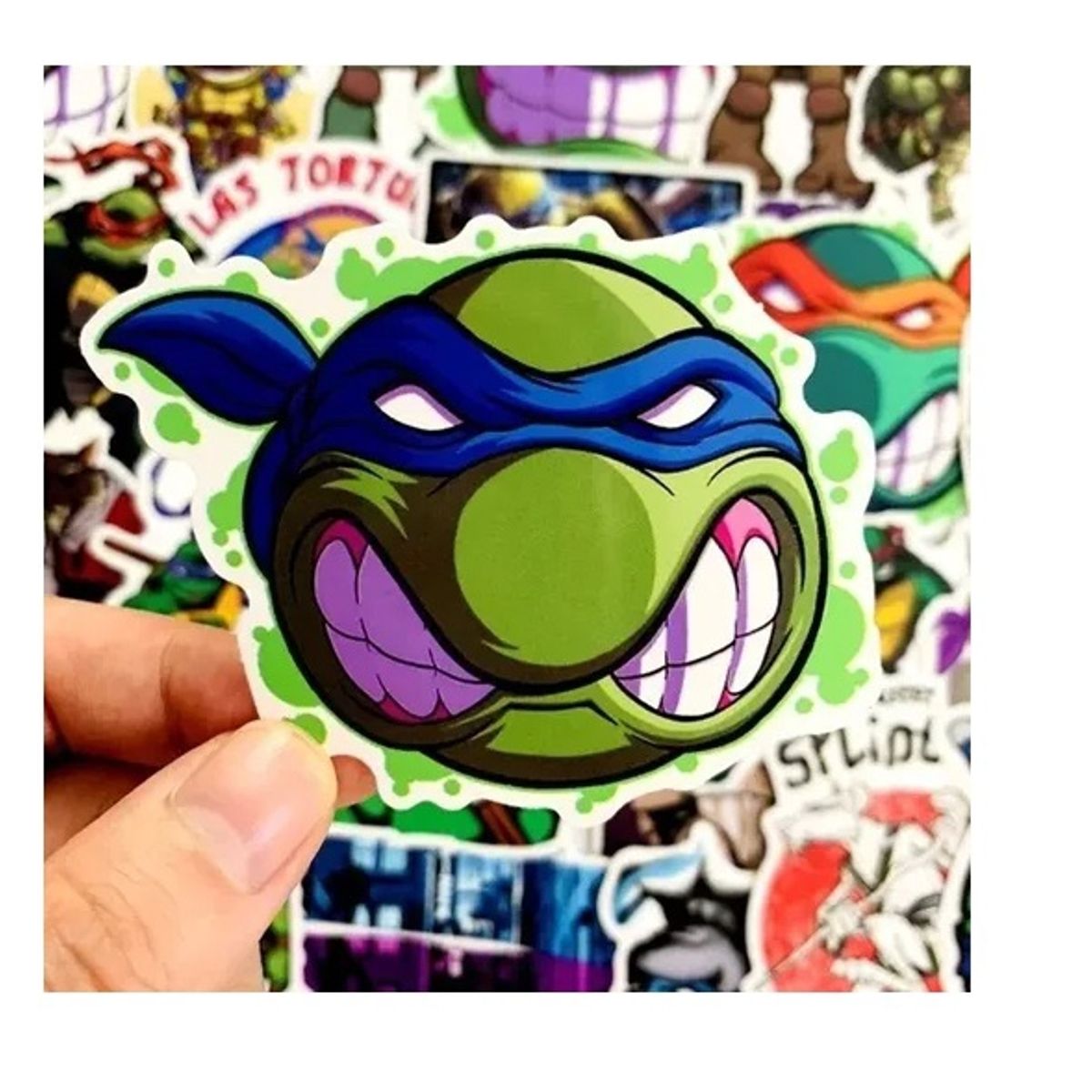 GARSIL - 50 Stickers Tortugas Ninja - Etiquetas Autoadhesivas