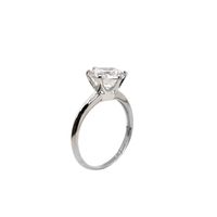 Anillo Solitario Zircon Plata 925 Compromiso Parejas Novia
