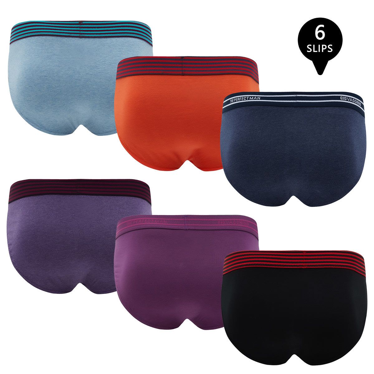 GIOVACCHINO - Pack de 6 slip Algodon Hombre.