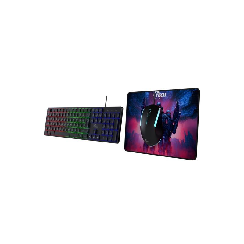 XTECH - Kit Gamer Xtech Teclado + Mouse + MousePad 1.200dpi Negro XTECH