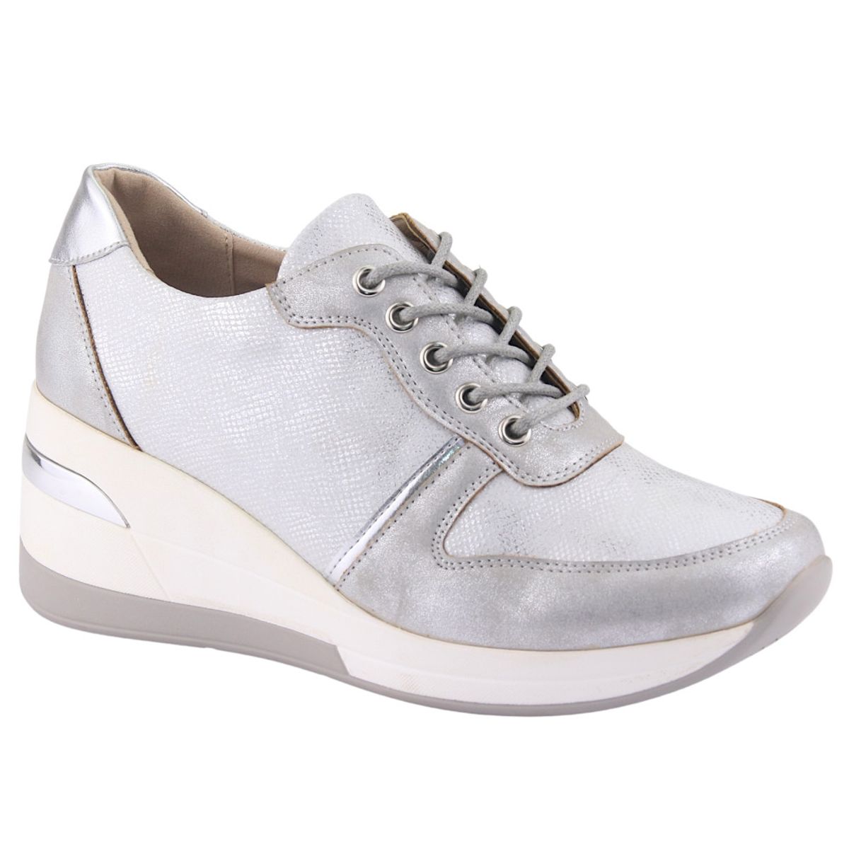CHALADA - Zapatillas Mujer Plateado Plataforma Chalada Saly-12