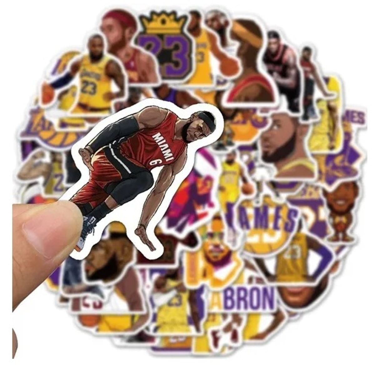 GARSIL - 50 Stickers LeBron James - Etiquetas Autoadhesivas