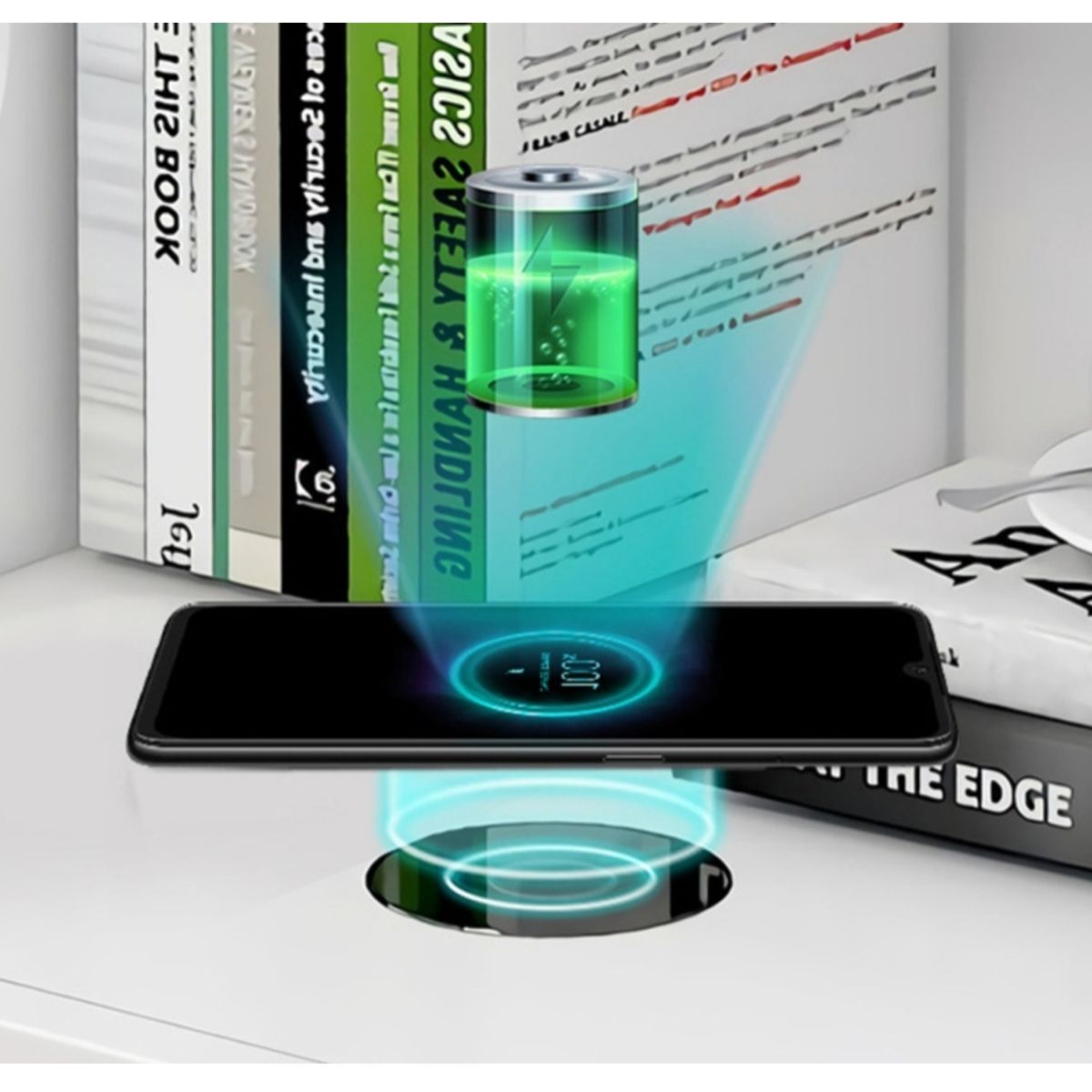 HOMER DESIGN - Velador 2 Niveles Con Cargador Inalambrico 40*34*50 Homer