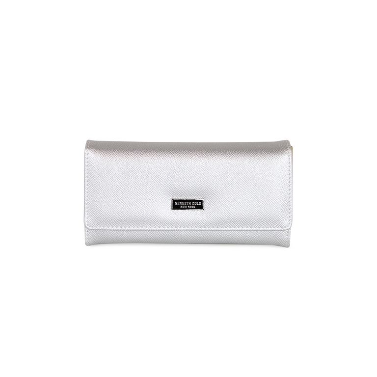 Billetera mujer Flap-Bessie gris Plateado TALLA UNICA