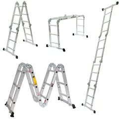 MAGNA - Escalera Multiproposito Aluminio 12 peldaños 150 kilos
