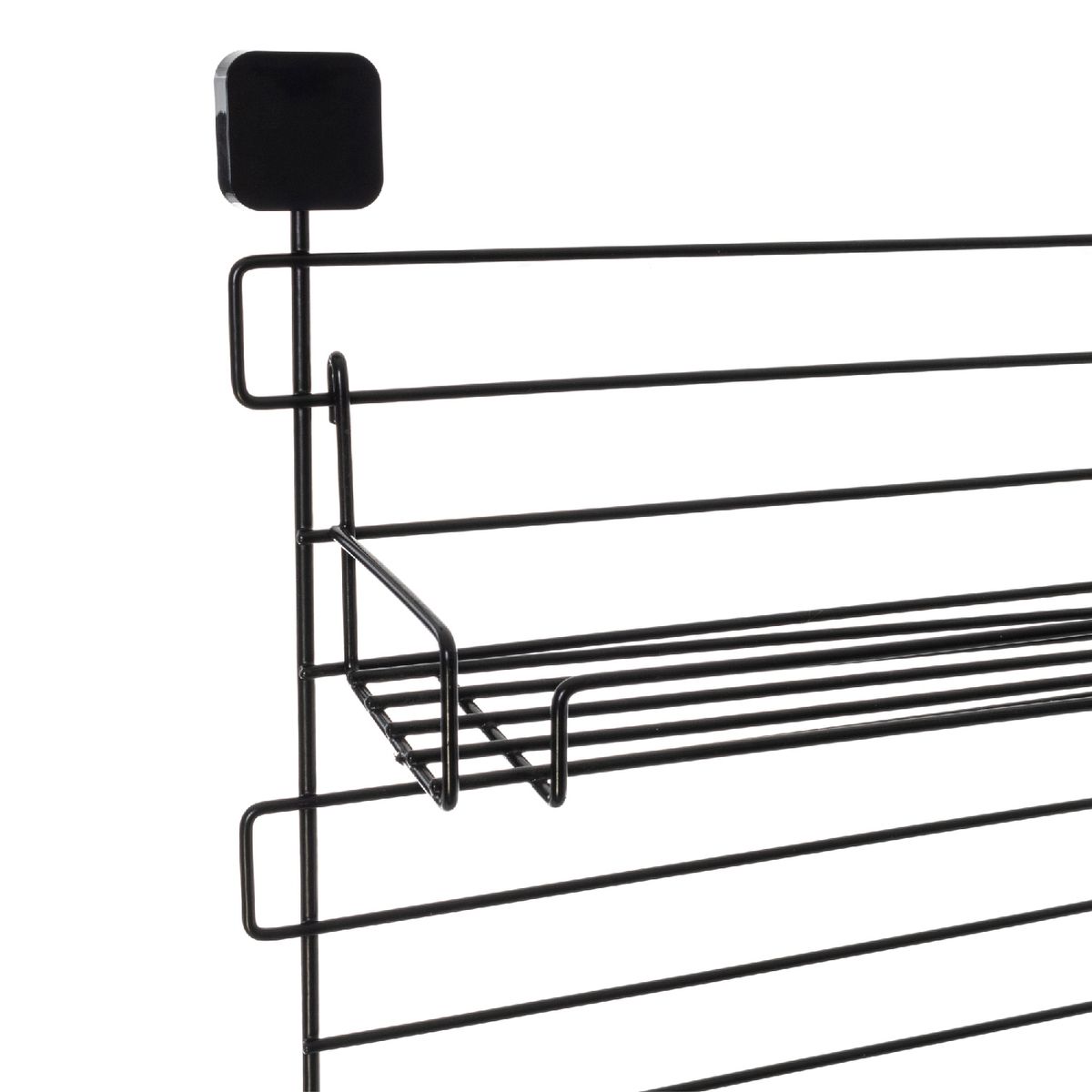 METALTRU - Porta macetero mural con 2 repisas negro