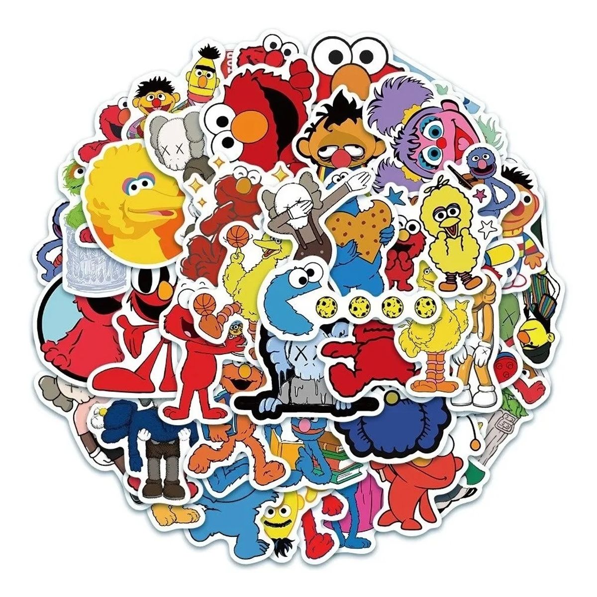 GARSIL - 50 Stickers Plaza Sésamo - Etiquetas Autoadhesivas