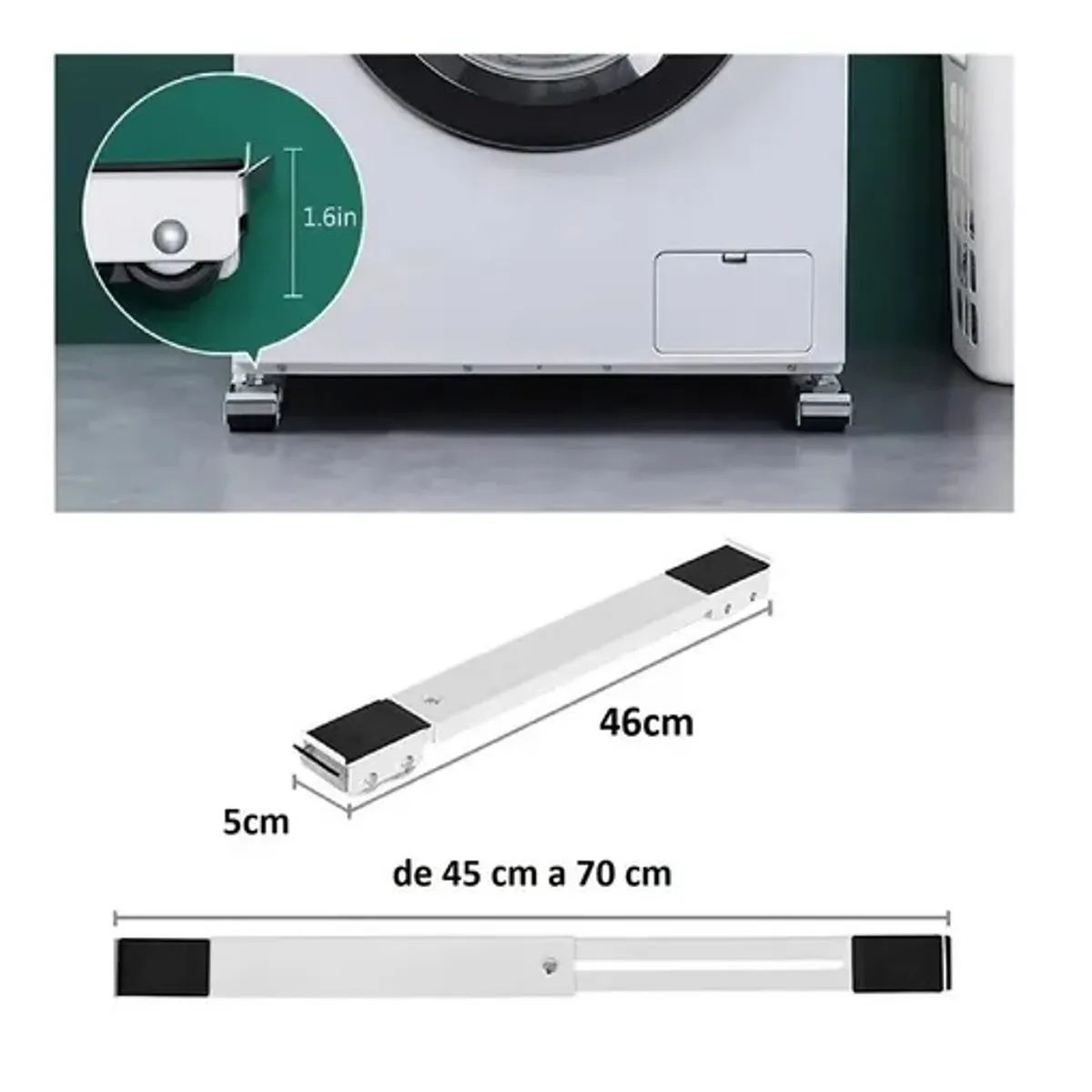 GENERICO - Soporte Para Refrigerador Lavadora Base Ajustable Con Ruedas