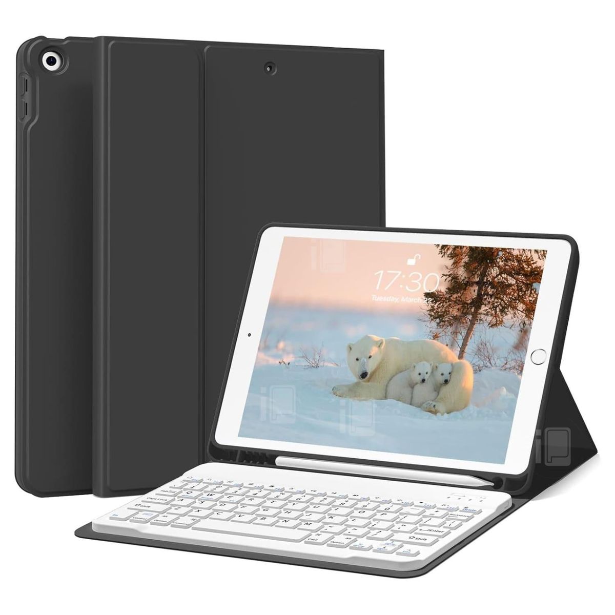 GENERICO - Funda Teclado Español Para iPad 9 10.2 Con Ranura Lápiz - Negro