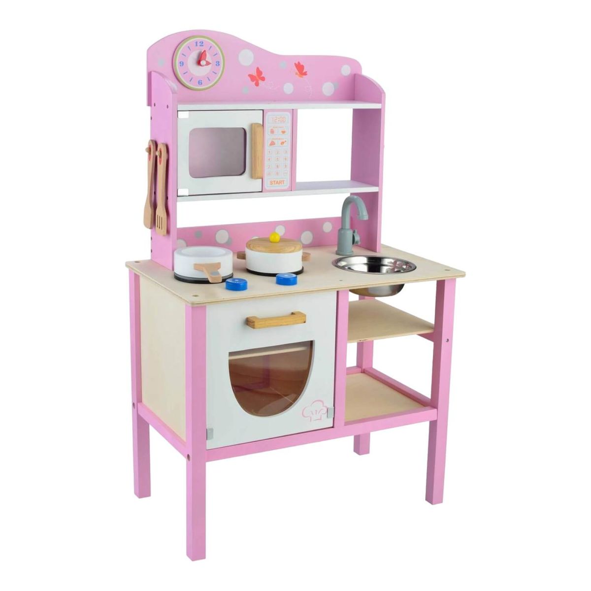 GAME POWER - Cocina De Mandera Rosada + Accesorios 55x35x84 Cms Gamepower