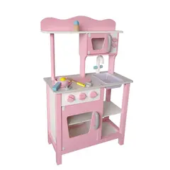 GAME POWER - Cocina De Madera Rosada + Accesorios 48x24x80 cms Gamepower