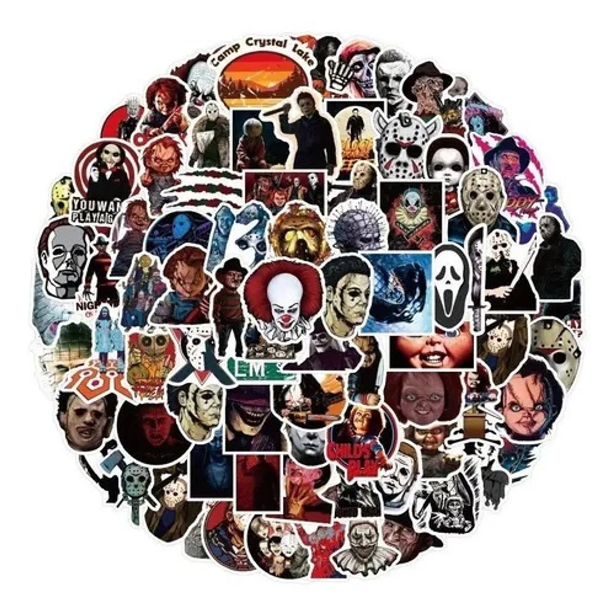 GARSIL - 50 Stickers Horror mix  - Etiquetas Autoadhesivas