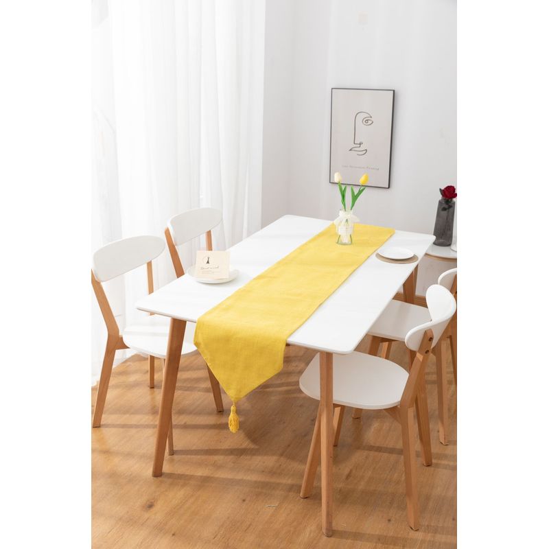 GENERICO - Camino de Mesa de lino Amarillo 180 x 33