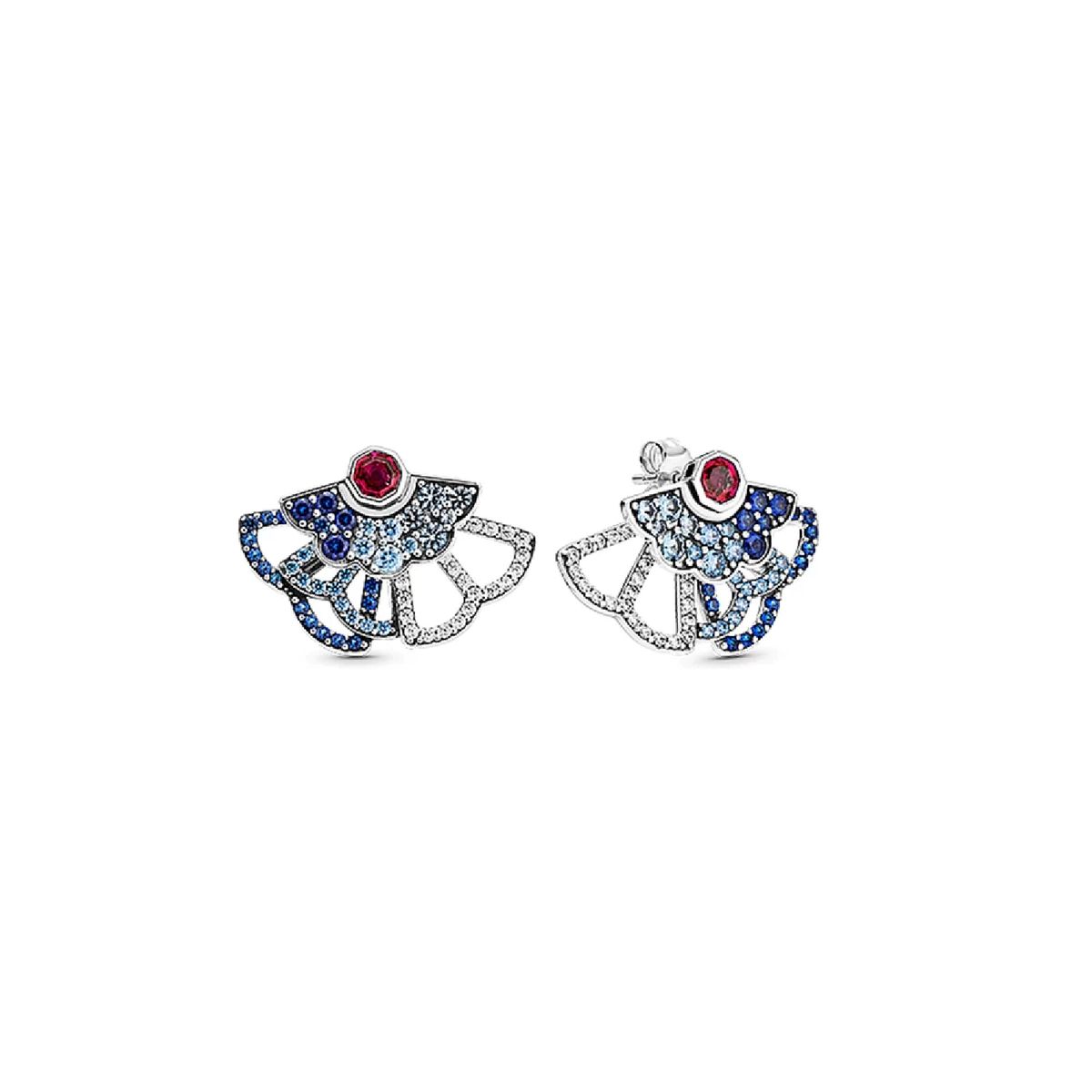 SILVER HEART - Aros Abanicos Coloridos y Circones en Plata Fina 925 SILVER HEART