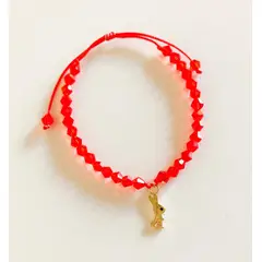 EL BAZAR DE ELLA - Pulsera hilo rojo dije bañado en oro de conejo