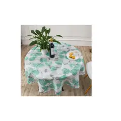 GENERICO - Mantel De Mesa Redonda 140cm Antimanchas verde