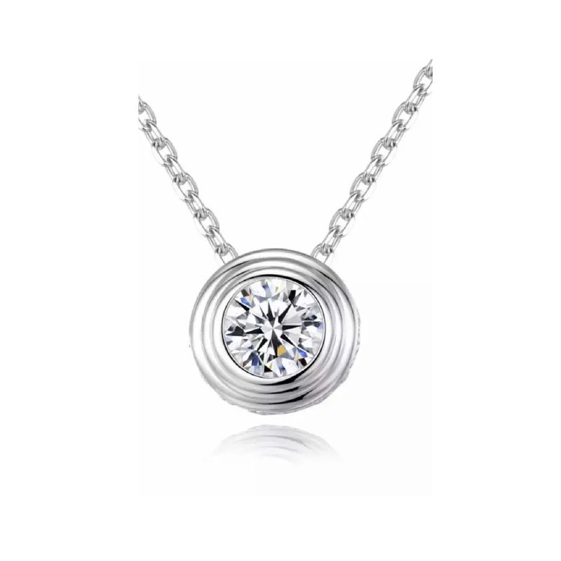 SILVER HEART - Collar con Colgante Punto de Luz Redondo Plata Fina 925 SILVER HEART