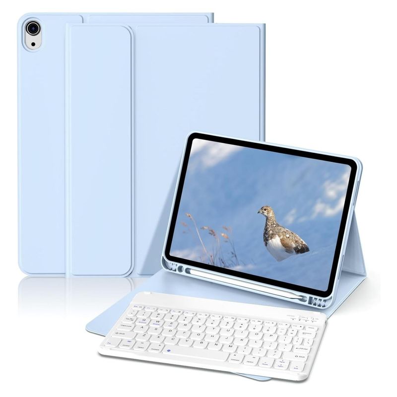 GENERICO - Funda Teclado Para iPad Air 10.9 4 y 5 Ranura Lápiz Carga - Celeste