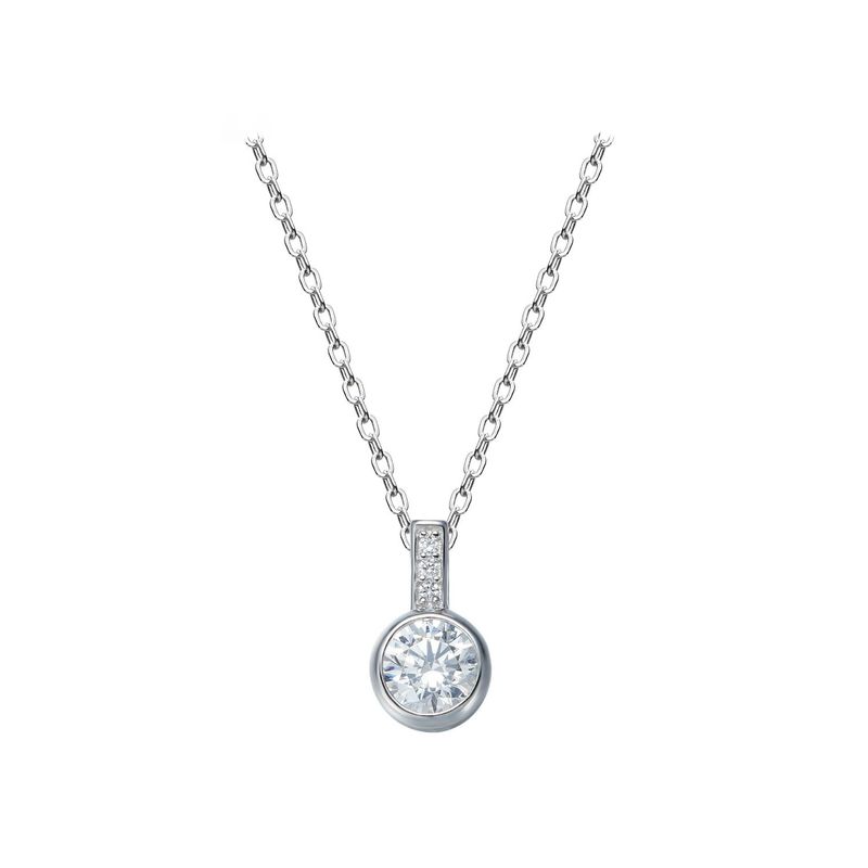 SILVER HEART - Collar con Colgante Punto de Luz Redondo Plata Fina 925 SILVER HEART
