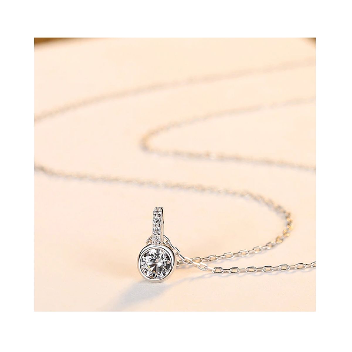 SILVER HEART - Collar con Colgante Punto de Luz Redondo Plata Fina 925 SILVER HEART