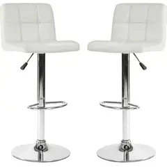 ARTIHOGAR - Pack Sillas Bar Milan Taburete Ecocuero color Blanco