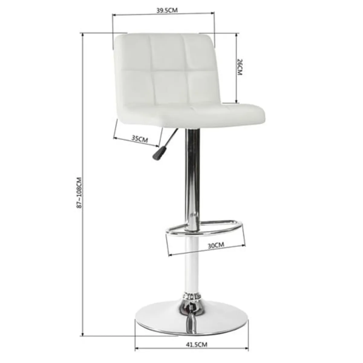 ARTIHOGAR - Pack Sillas Bar  Milan Taburete Ecocuero color Blanco