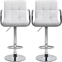 Pack Sillas Bar Milan Taburete Ecocuero con Apoyabrazo color Blanco