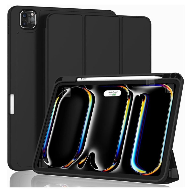 GENERICO - Funda Para iPad Pro 11 M2 4° Gen. Ranura Carga Magnética - Negro