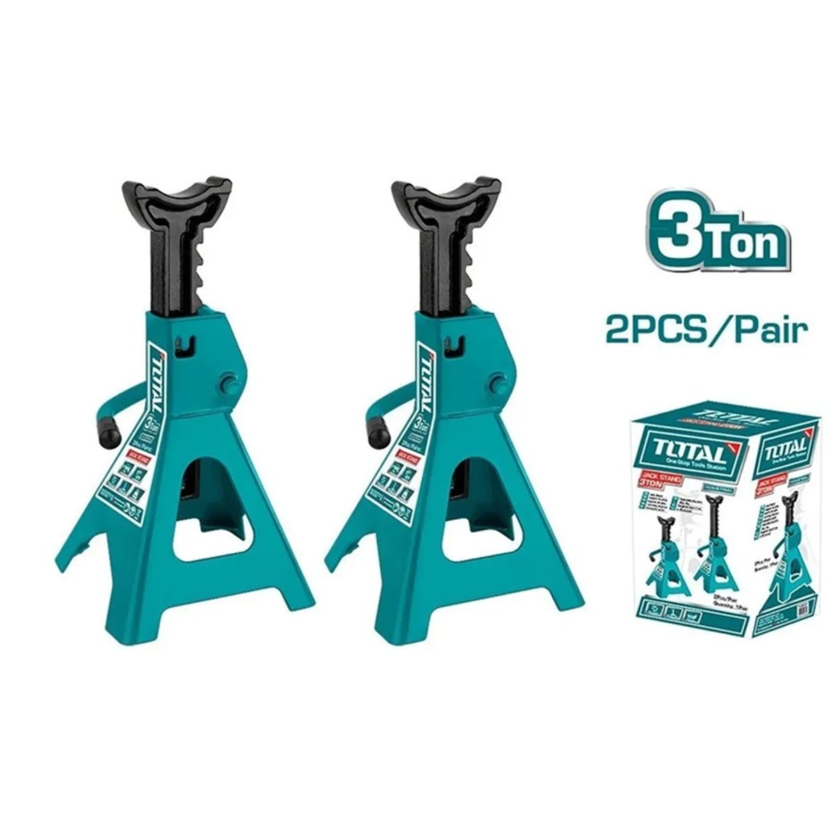 TOTAL TOOLS - Banquillo Caballete Soporte 3 Toneladas 2 Pcs