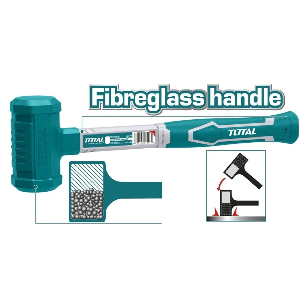 TOTAL TOOLS - Martillo Maceta De Goma 2 Lbs