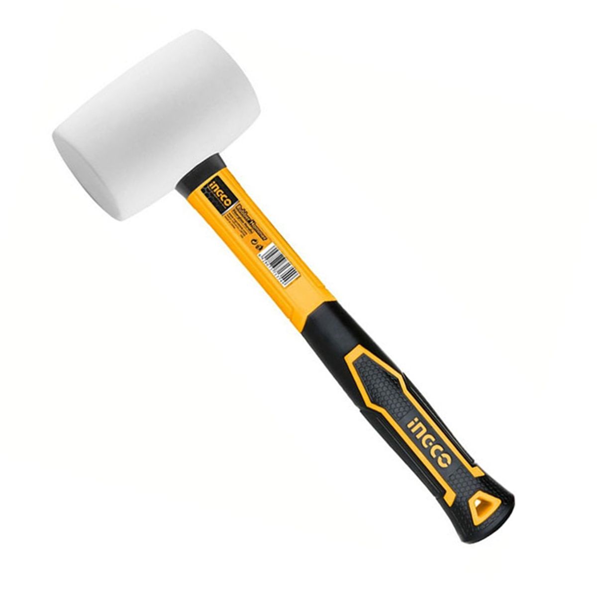 INGCO - Combo Martillo Mazo De Goma 8oz Blanco