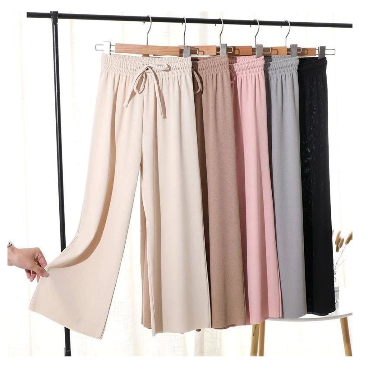 GARSIL - Pantalón Casual Modelo Palazzo Para Mujer Con Lienzo