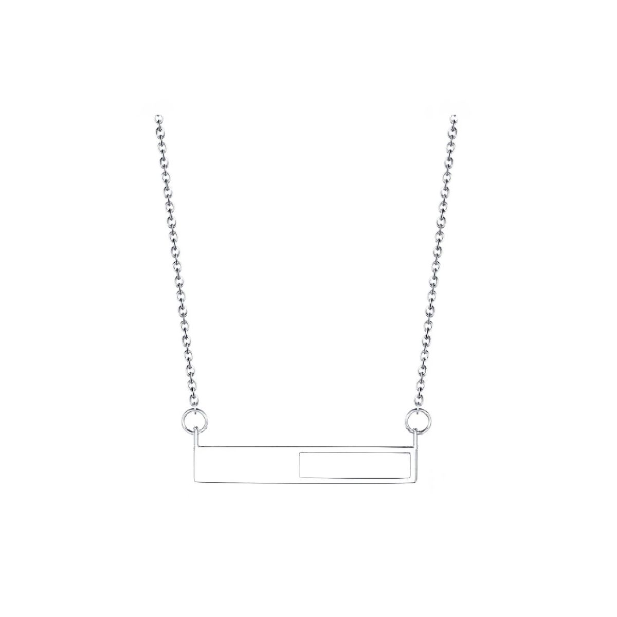 SILVER HEART - Collar tipo Cadena con Barra Horizontal en Plata Fina 925 SILVER HEART