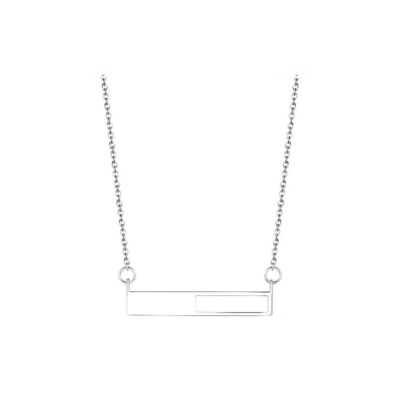 SILVER HEART - Collar tipo Cadena con Barra Horizontal en Plata Fina 925 SILVER HEART
