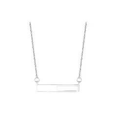 SILVER HEART - Collar tipo Cadena con Barra Horizontal en Plata Fina 925