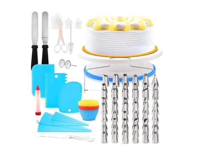 Kit Decoracion Para Reposteria Con Soporte Giratorio 106 Pcs
