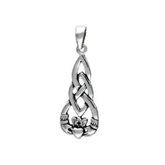 SILVER HEART - Collar tipo Cadena Colgante Claddagh en Plata Fina 925