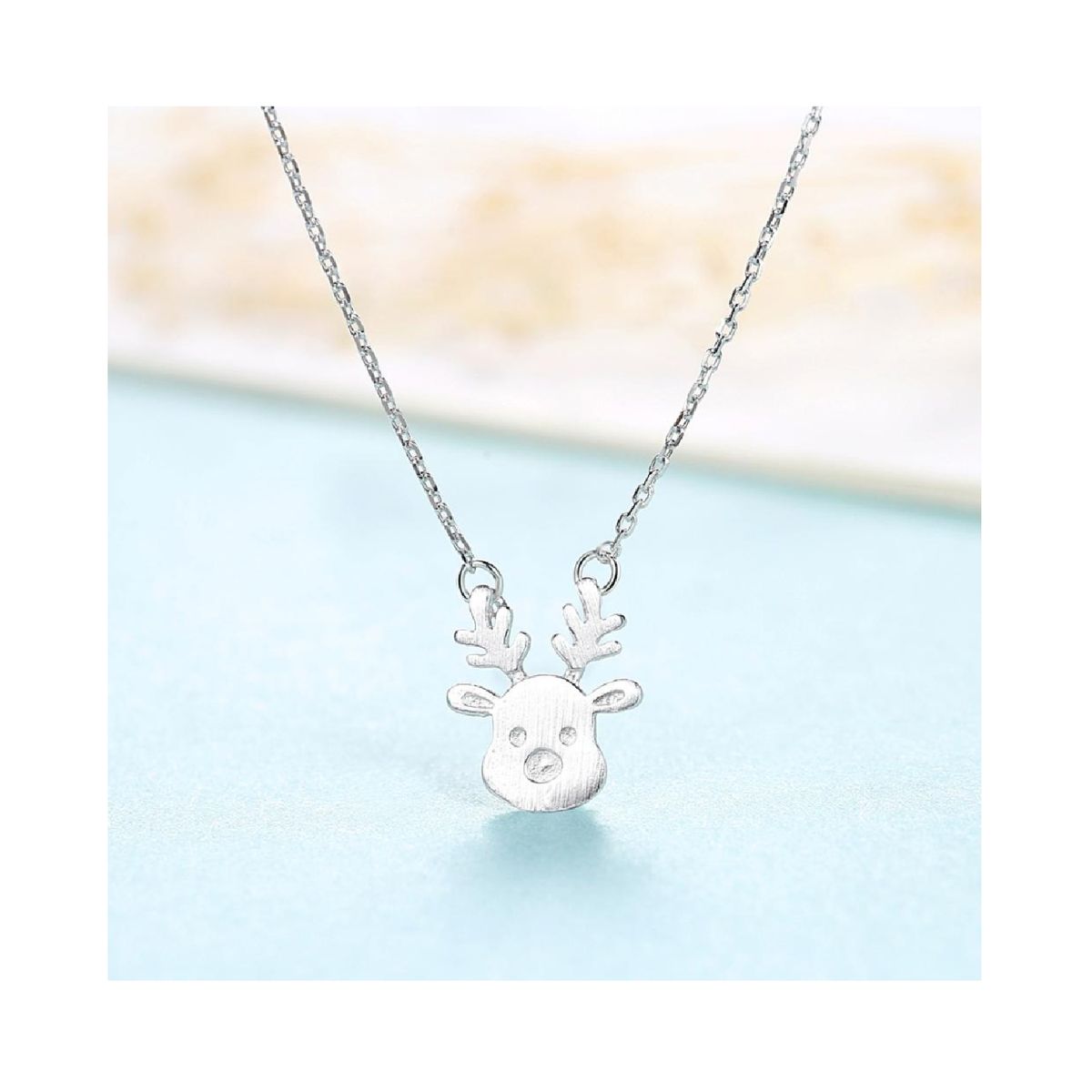 SILVER HEART - Collar Cadena con Colgante Reno de Navidad Plata Fina 925 SILVER HEART