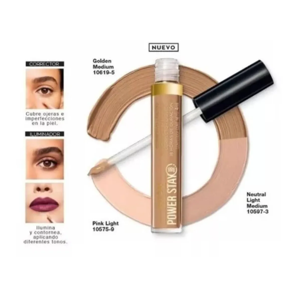 AVON - Corrector de ojeras Power Stay 18hs alta cobertura