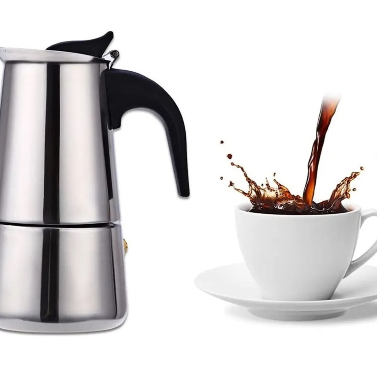 GENERICO - Cafetera Italiana Inoxidable Cafetera Espresso 4 Tazas Coffee