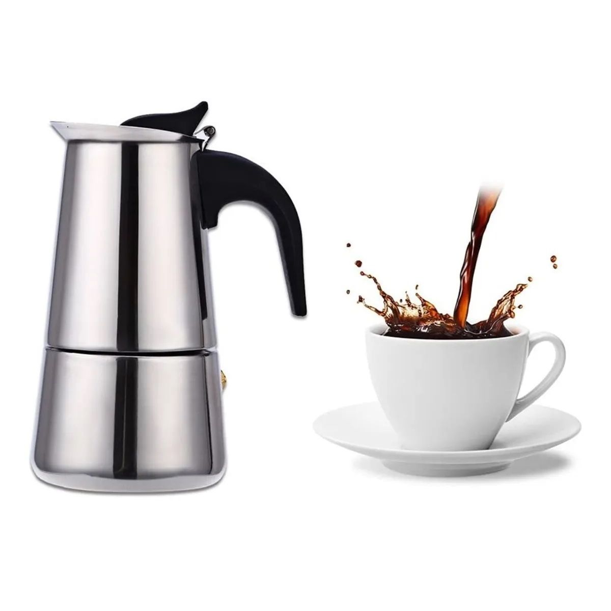 GENERICO - Cafetera Italiana Inoxidable Cafetera Espresso 4 Tazas Coffee