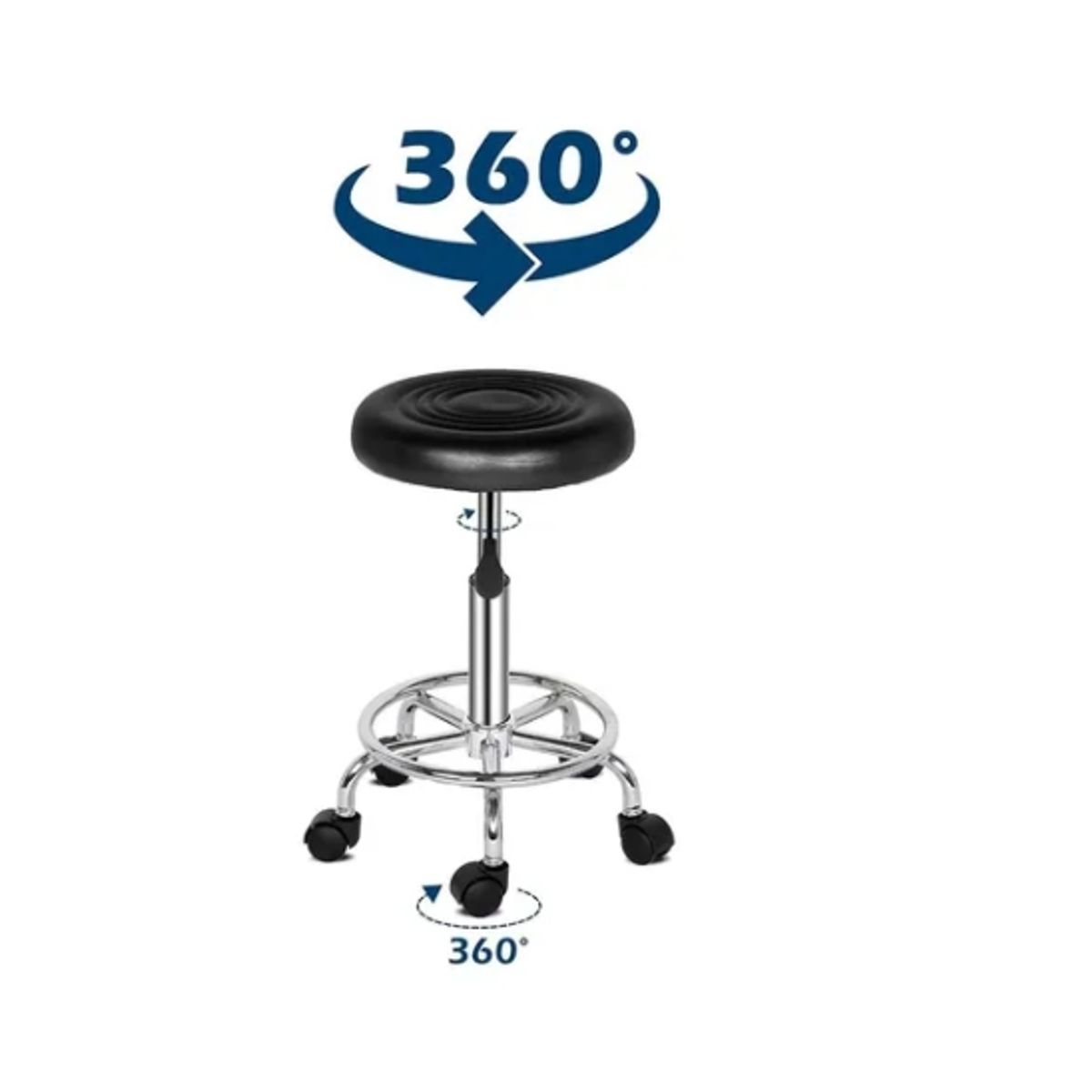 ESHOPANGIE - Taburete Piso Bar Ajustable Giratorio Con Ruedas