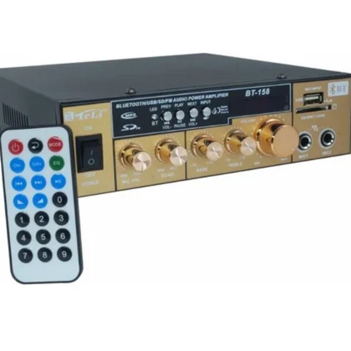 OFERTABKN - Amplificador Estéreo 2 Canales Bluetooth Usb Sd Mp3 Karaoke bt-158