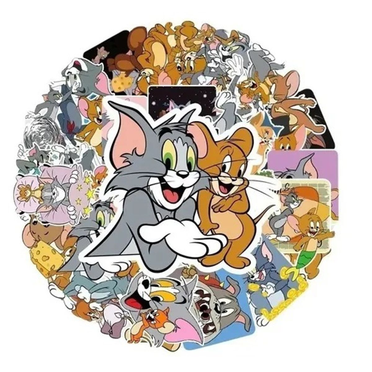 GARSIL - 50 Stickers Tom Y Jerry - Etiquetas Autoadhesivas
