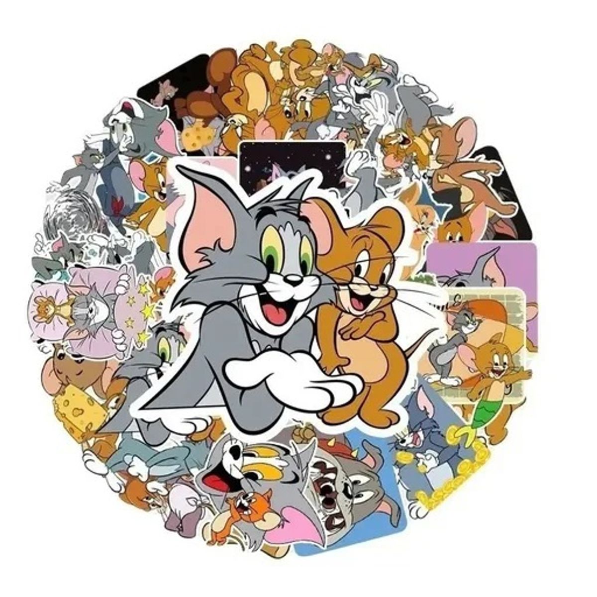 GARSIL - 50 Stickers Tom Y Jerry - Etiquetas Autoadhesivas